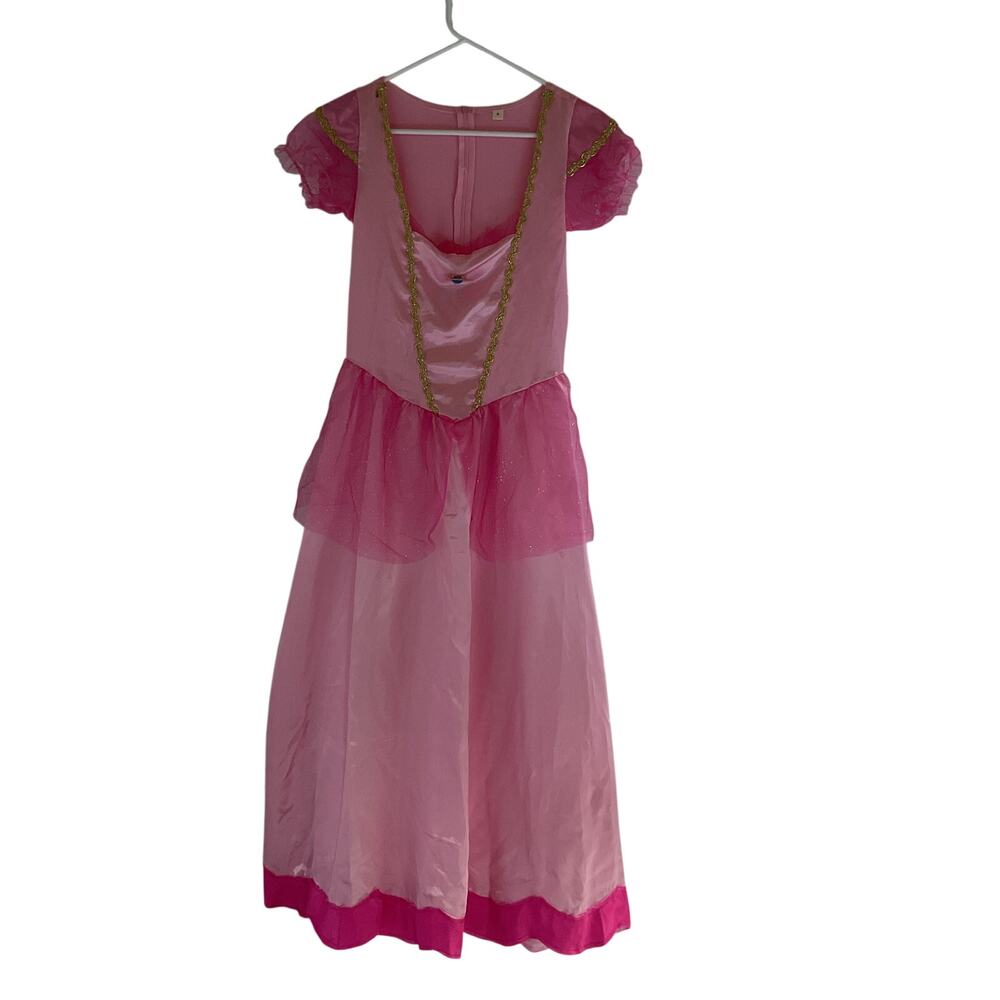 Princess Peach Inspired Pink Costume Dress Women Fairy Tale Tulle Midi Small - Picture 6 of 7